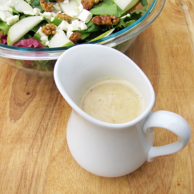 Pear and Feta Salad with the BEST Homemade Salad Dressing you will ever eat. By Rumbly in my Tumbly