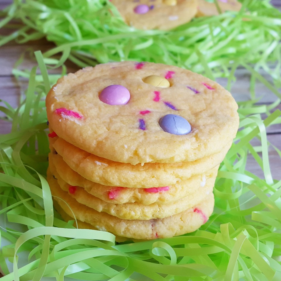 5 ingredient Easter Funfetti Cake Mix Cookies by Rumbly in my Tumbly