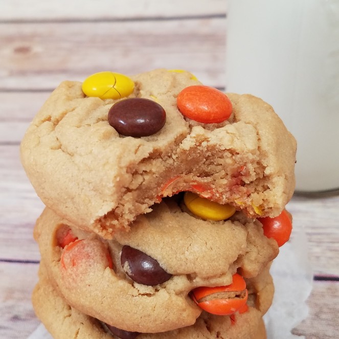 Reeses Pieces Peanut Butter Cookies by Rumbly in my Tumbly